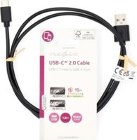 Nedis CCGL60600BK10 USB-A apa - USB-C apa 2.0 Adat és töltő kábel - Fekete (1m)