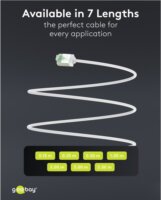 goobay Ultraflexibles U/FTP Cat 8.1 RJ45 Slim Patch kábel 1m - Fehér