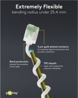 goobay Ultraflexibles U/FTP Cat 8.1 RJ45 Slim Patch kábel 1m - Fehér