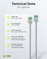 goobay Ultraflexibles U/FTP Cat 8.1 RJ45 Slim Patch kábel 1m - Szürke