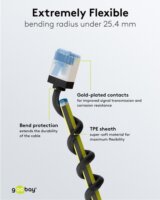 goobay Ultraflexibles U/FTP Cat 6a RJ45 Slim Patch kábel 3m - Fekete