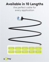 goobay Ultraflexibles U/FTP Cat 6a RJ45 Slim Patch kábel 1m - Fekete