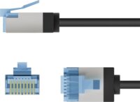 goobay Ultraflexibles U/FTP Cat 8.1 RJ45 Slim Patch kábel 2m - Fekete