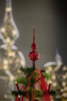 Krinner Lumix Tree Topper LED Dekoráció csúcsdísz - Piros