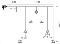Home Kül.- és Beltéri Akril hópehely fényfüggöny 1,2 m - Melegfehér