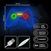 Forever Light Retro falra akasztható USB LED dekorációs lámpa "GAMEPAD" - Színes