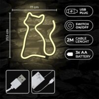 Forever Light Retro falra akasztható USB LED dekorációs lámpa "CICA" - Sárga