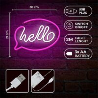 Forever Light Retro falra akasztható USB LED dekorációs lámpa "HELLO" - Színes