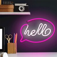Forever Light Retro falra akasztható USB LED dekorációs lámpa "HELLO" - Színes