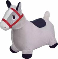 Ugráló felfújható plüss felületű lovacska 56 x 28 x 49 cm - Szürke