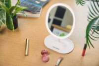 Humanas HS ML03 LED Asztali Kozmetikai Sminktükör 21 x 30 cm - Fehér