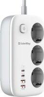 Colorway 220V 2x USB-A / 2x USB-C Hálózati elosztó 3 aljzatos 2m - Fehér