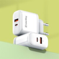 Colorway CW-CHS042PD-WT USB-A / USB-C Hálózati Gyorstöltő Adapter 45W - Fehér