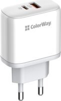 Colorway CW-CHS042PD-WT USB-A / USB-C Hálózati Gyorstöltő Adapter 45W - Fehér