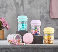 Iris HN-1363 Macaron Üveg fűszertartó 212ml - Pink / menta / sárga / lila színekben