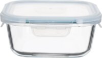 TOO KT-85 Hőálló Üveg négyzet alakú ételtároló csatolható műanyag tetővel 0,32L - Átlátszó