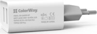 Colorway CW-CHS015-WT 2x USB-A Hálózati Töltő Adapter 10W - Fehér