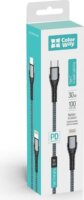 Colorway Type-C apa - Lightning apa (PD FastCharging) Adat és töltő kábel - Szürke(1m)