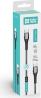 Colorway Type-C apa - Type-C apa (PD FastCharging) Adat és töltő kábel - Szürke(1m)