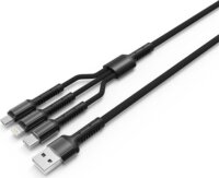 Colorway 3in1 USB-A apa - (Lightning+MicroUSB+Type-C) apa iPhone töltőkábel - Szürke(1.2m)