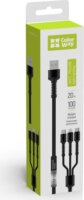 Colorway 3in1 USB-A apa - (Lightning+MicroUSB+Type-C) apa iPhone töltőkábel - Szürke(1.2m)