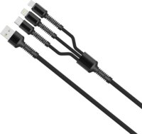 Colorway 3in1 USB-A apa - (Lightning+MicroUSB+Type-C) apa iPhone töltőkábel - Szürke(1.2m)