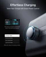 Anker 4x USB-C / 2X USB-A Hálózati Gyorstöltő Adapter 250W - Szürke/Fekete