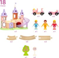 BRIO 33312 Disney hercegnők álomkastély Fa vasúti készlet - Rózsaszín