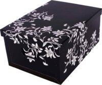 Miss Space Maxi Karton Tárolódoboz 45L - Fekete barokk virágok minta