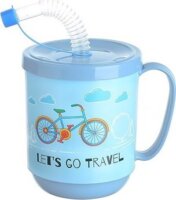 Iris Funny Műanyag gyerek Bögre tetővel szívószállal 350ml - Többféle