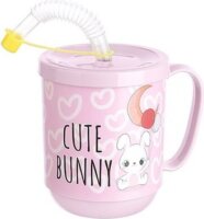 Iris Funny Műanyag gyerek Bögre tetővel szívószállal 350ml - Többféle