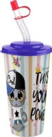 Titiz Iris Cute 650ml Műanyag Gyerek pohár szívószállal - Mintás