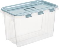 Iris Probox Fliplid Műanyag Tárolódoboz szárnyas tetővel 28L - Átlátszó/kék