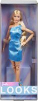 Mattel Barbie Looks Pasztell kollekció - Barbie baba kék csíkos ruhában