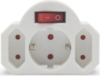 Delight 05674 Hálózati Dugalj 3 aljzatos elosztó kapcsolóval - Fehér