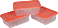 Flair Freezy Műanyag szögletes ételtároló készlet 1.2L (3 db) - Narancs