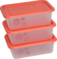 Flair Freezy Műanyag szögletes ételtároló készlet 1.2L (3 db) - Narancs