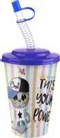 Iris Cute Műanyag gyerek Pohár szívószállal 400ml - Többfajta mintás