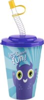 Iris Cute Műanyag gyerek Pohár szívószállal 400ml - Többfajta mintás