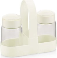 Iris C-00467 Drop Üveg Fűszerszóró szett tartóval 2x100ml - Fekete / Elefántcsont