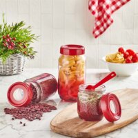 Iris C-00426 Rainbow Üveg ételtároló edény 1,0L - Piros