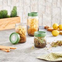 Iris C-00421 Rainbow Üveg ételtároló edény 425ml - Zöld