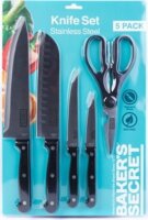 Bakers Secret DA00992 Rozsdamentes acél késkészlet ollóval 5 darabos - Fekete