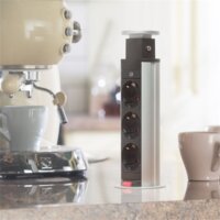 Delight 20430B Süllyesztett Rejtett elosztó 3 aljzatos 1.5m - Fekete/Ezüst