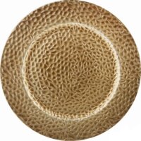 Iris 671986 Bőr hatású kerek müanyag dekor tálca 33 cm - Barna