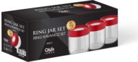 Iris C-00379 Ring Üveg ételtároló szett 3 darabos készlet 3x0,425L - Átlátszó / fekete
