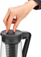 Iris C-00250 Karefe Oval Üveg kancsó gyümölcstartóval 1,6L - Fekete / elefántcsont