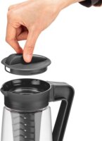 Iris C-00250 Karefe Oval Üveg kancsó gyümölcstartóval 1,6L - Fekete / elefántcsont