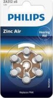 Philips ZA312 B6A/00 Cink-levegő hallókészülék elem (6db /csomag)