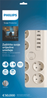 Philips SPN7060WA/58 Túlfeszültség védő elosztó 6 aljzatos 2m - Fehér